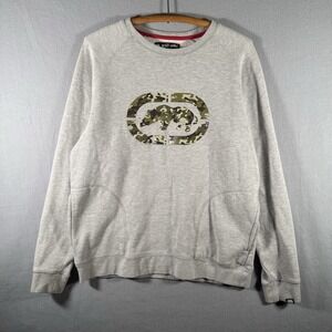 Y2K Ecko Unltd. Camo Logo Sweatshirt Gray Size Medium Pockets